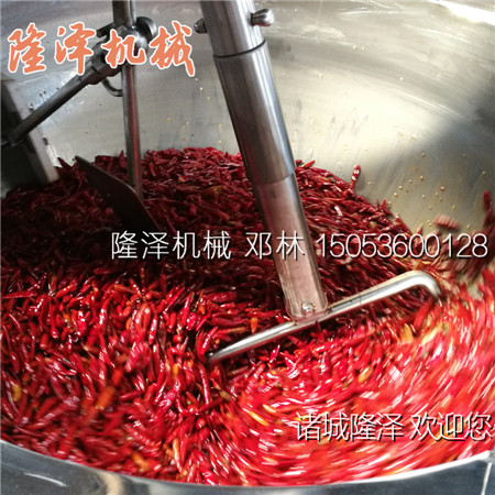 隆泽牌φ1000型燃气炒锅一锅能生产多少斤辣椒酱？