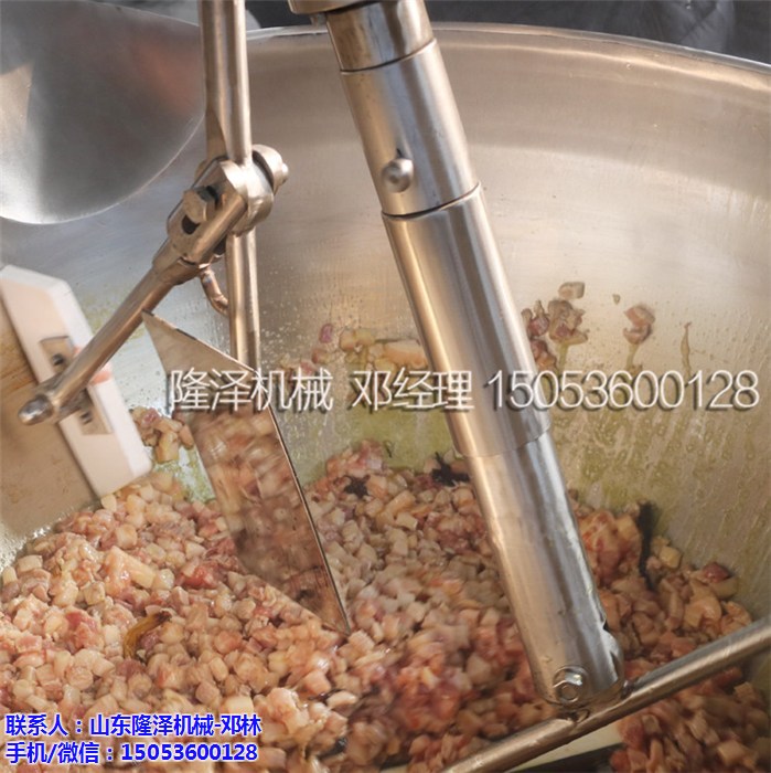隆泽机械自动炒炸酱锅，一锅炒酱二三百斤